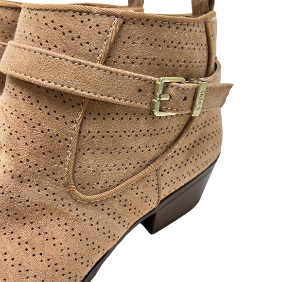 CIRCUS SAM EDELMAN PHEONIX Perforated Ankle Booties Boots Tan Beige Shoes sz 7 - Picture 8 of 16